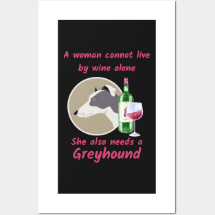 Humorous Greyhound and Wine Posters and Art